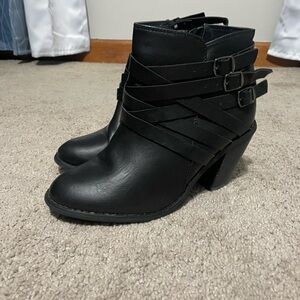 Black Ankle Boots with Straps